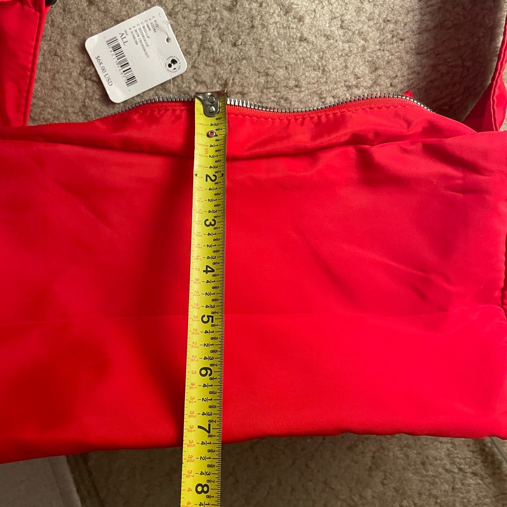 Free People ❤️❣️🎀 Elegant Red Bow Nylon Shoulder Bag NWT - Picture 7 of 14